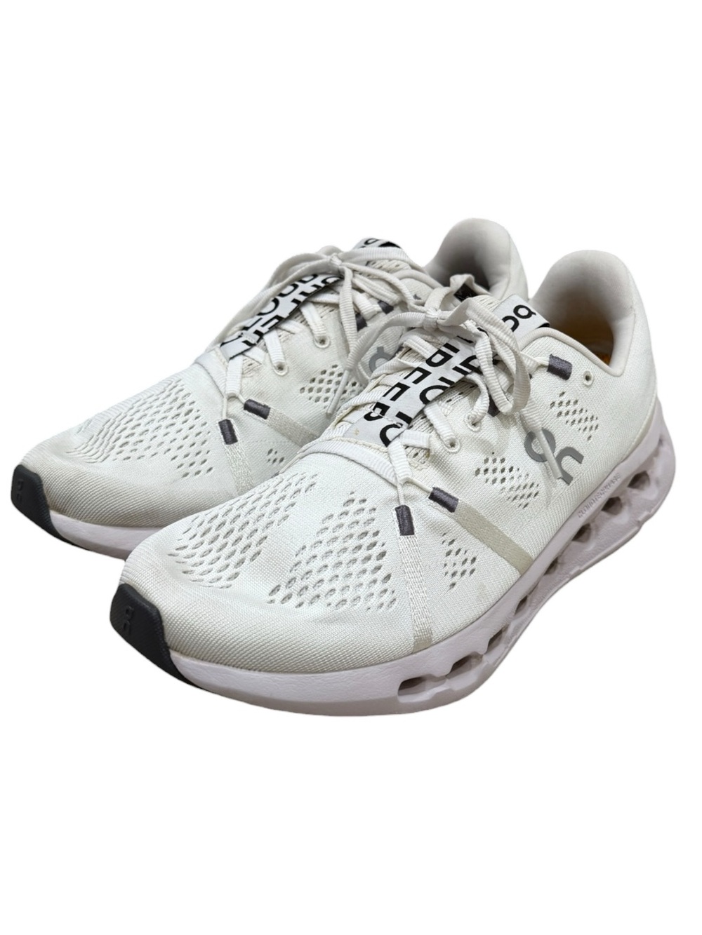 On Cloudsurfer Running Shoes In White/Black